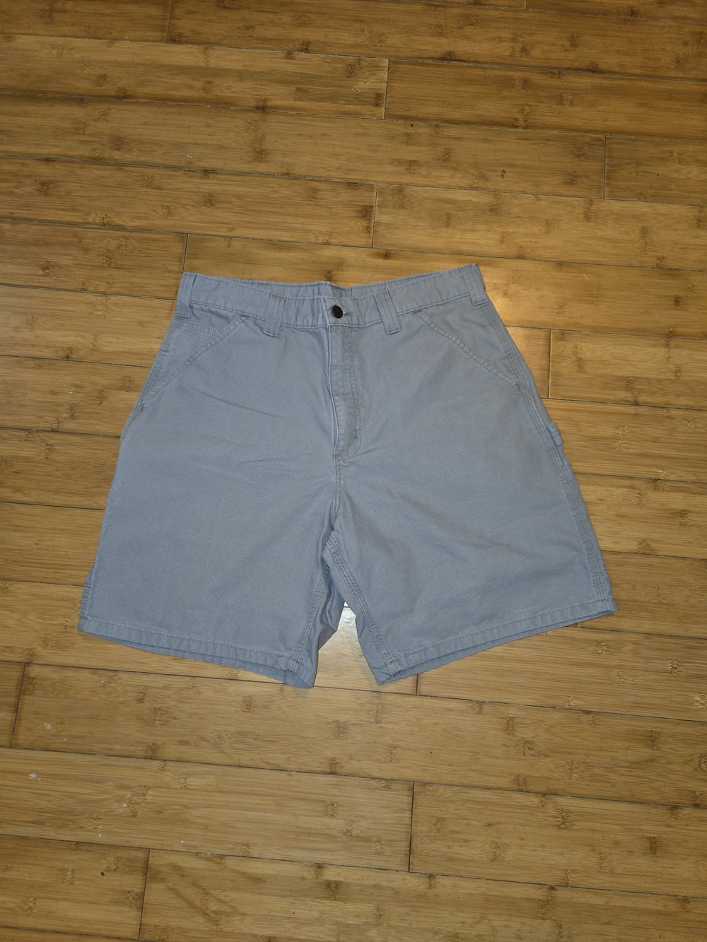 Carhartt Mens Gray Canvas Utility Work Shorts Size 33